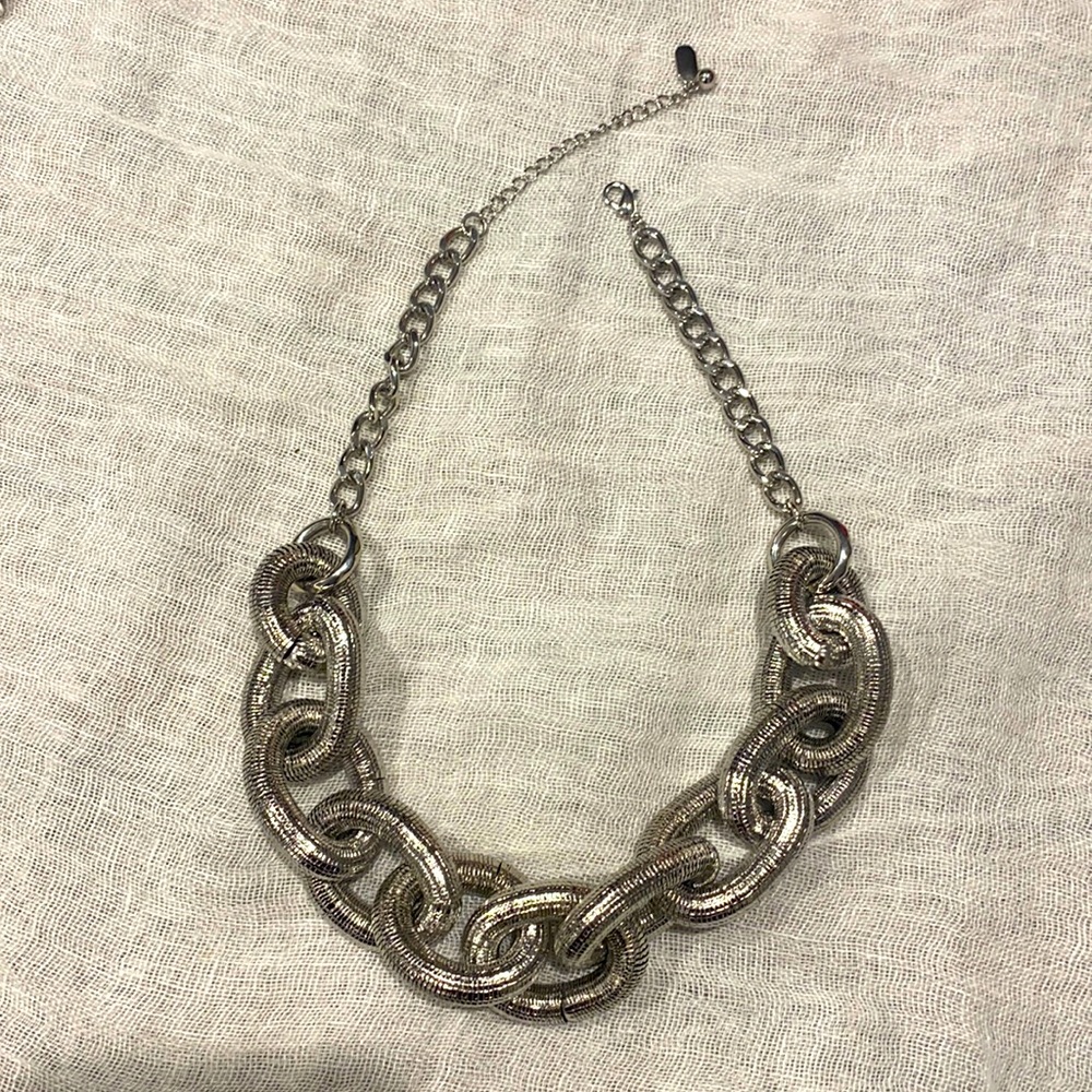 Silver necklace one of a kind.